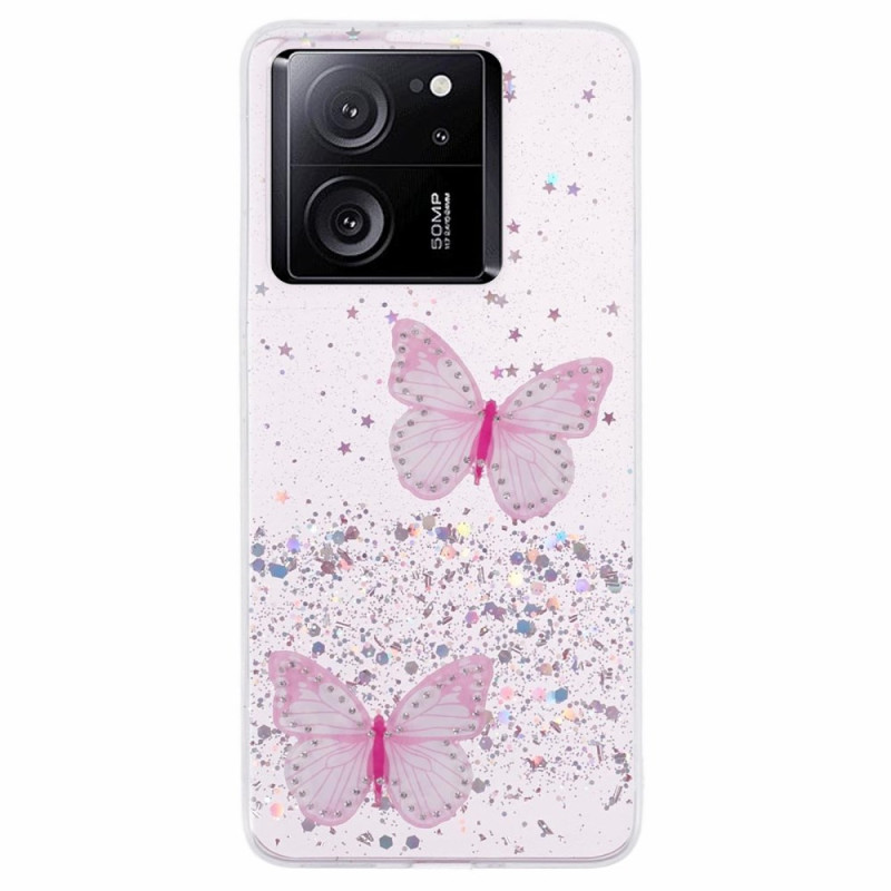 Xiaomi 13T / 13T Pro Glitter Vlinder Etui