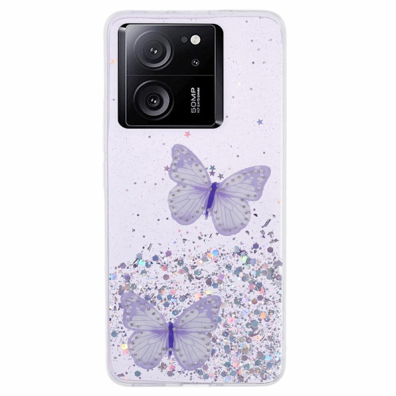 Xiaomi 13T / 13T Pro Glitter Vlinder Etui