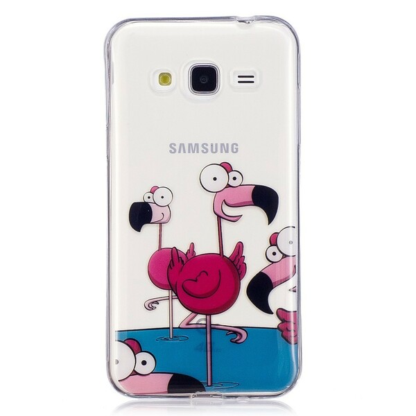 Samsung Galaxy J3 2016 Grappig Roze Flamingo Hoesje