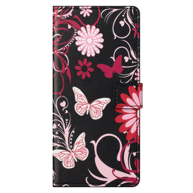 Housse Xiaomi Redmi Note 12S Papillons sur Fond Noir
