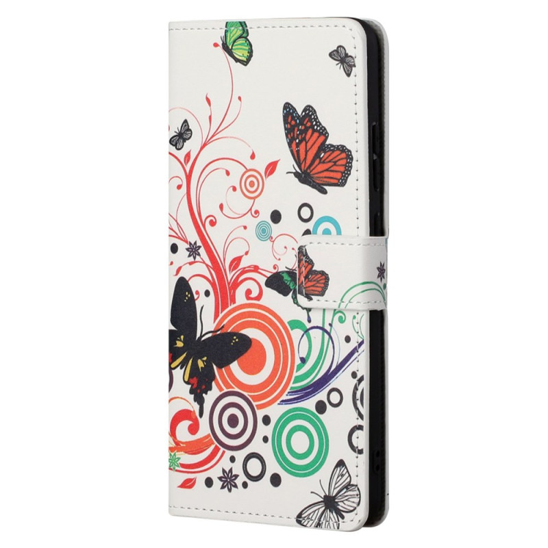 Xiaomi Redmi Note 12S hoesje Vlinders op witte achtergrond