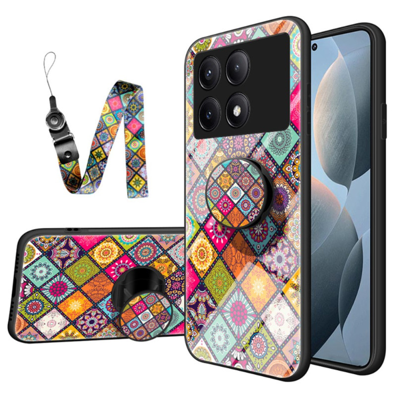 Poco X6 Pro 5G Case Patchwork Ondersteuning en Koord
