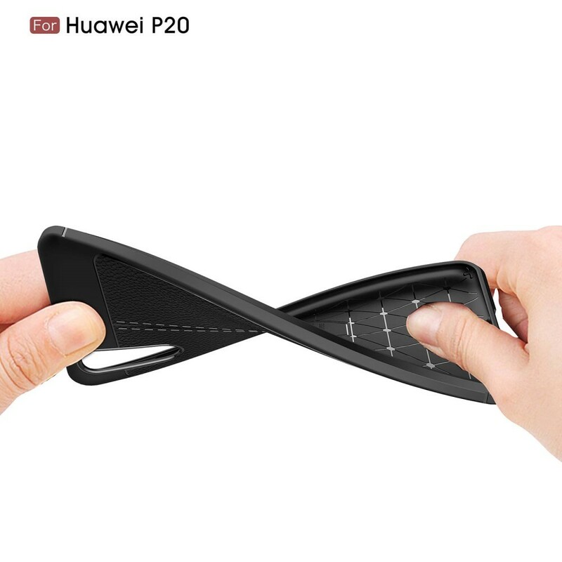 Huawei P20 Leather Case Litchi dubbele lijn