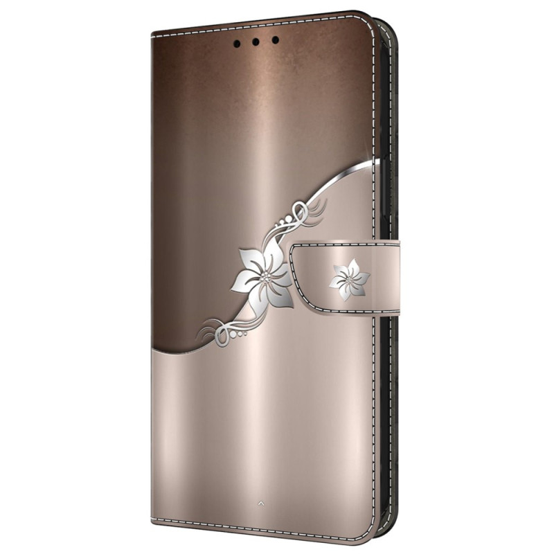 Samsung Galaxy A55 5G Hoesje Zilver Bloem