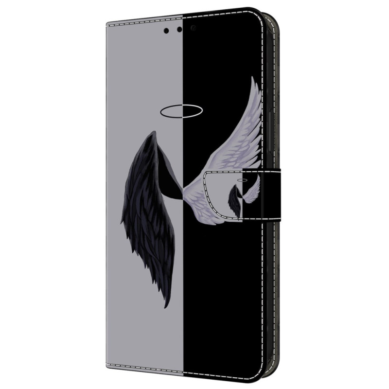 Samsung Galaxy A55 5G Zwart Wit Vleugels Hoesje