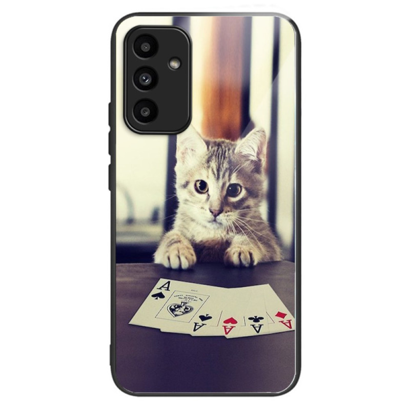 Samsung Galaxy A15 5G / A15 Gehard glazen hoesje Poker Cat