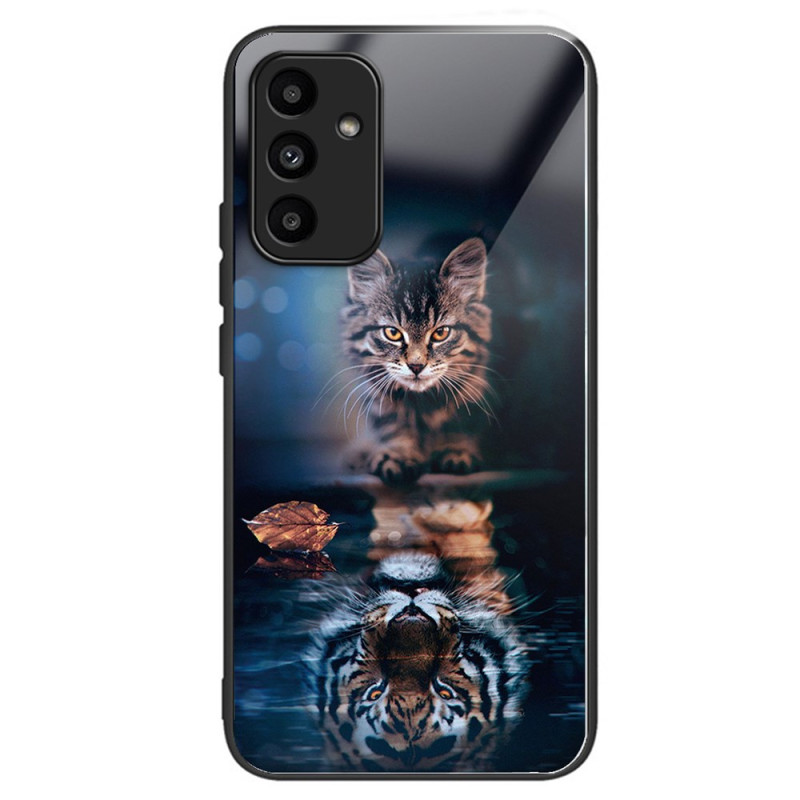 Hoesje Samsung Galaxy A15 5G / A15 Gehard glas Kat en tijger