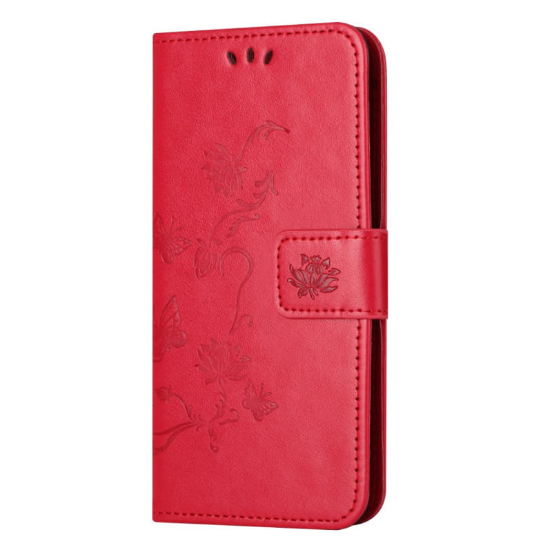 Samsung Galaxy A35 5G Lanyard Hoesje Bloemen en Vlinders