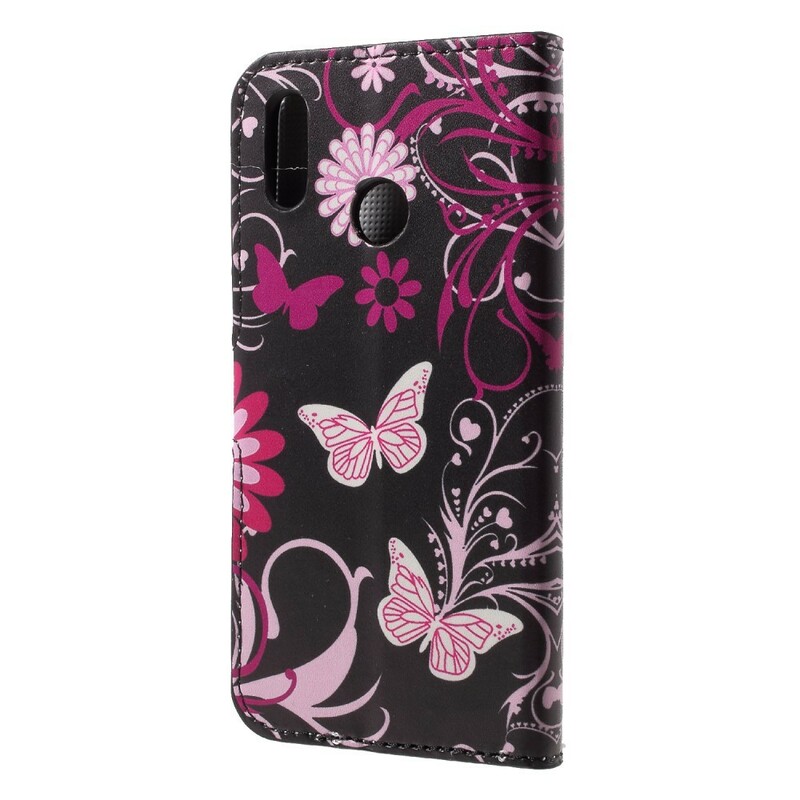 Hoesje Huawei P20 Lite Vlinders en Bloemen Hoesje Huawei P20 Lite Vlinders en Bloemen