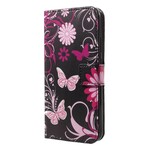 Hoesje Huawei P20 Lite Vlinders en Bloemen Hoesje Huawei P20 Lite Vlinders en Bloemen