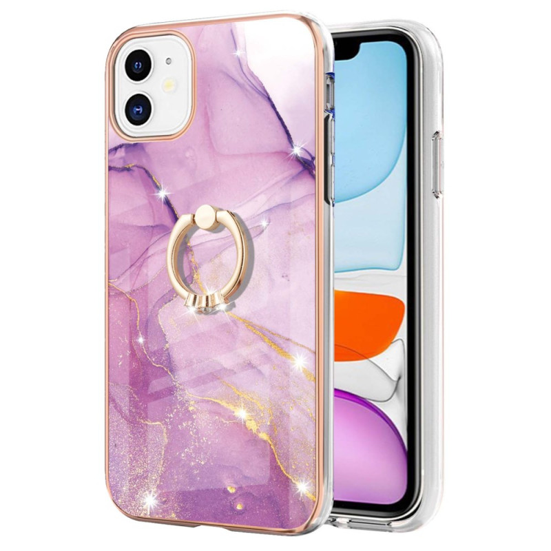iPhone 11 hoesje Marmerpatroon ringstandaard