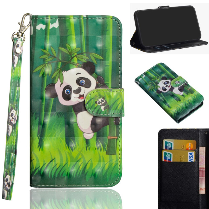Hoesje iPhone 11 Panda Bamboe met sleutelkoord