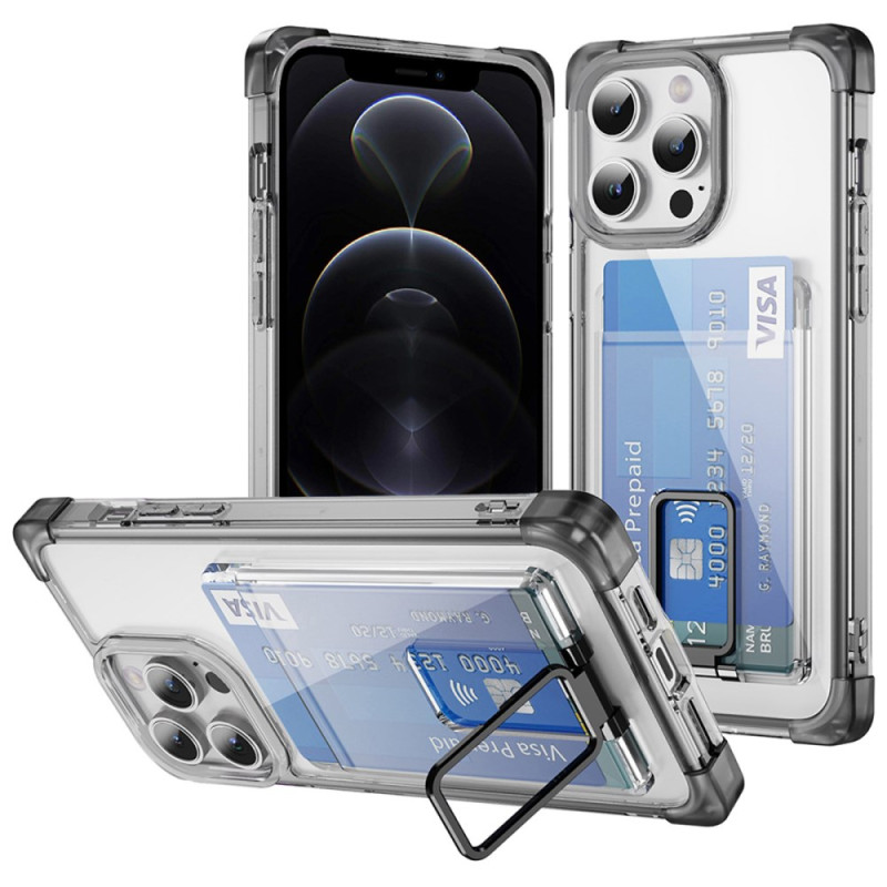 Transparante iPhone 12 / 12 Pro hoesje kaarthouder en standaard