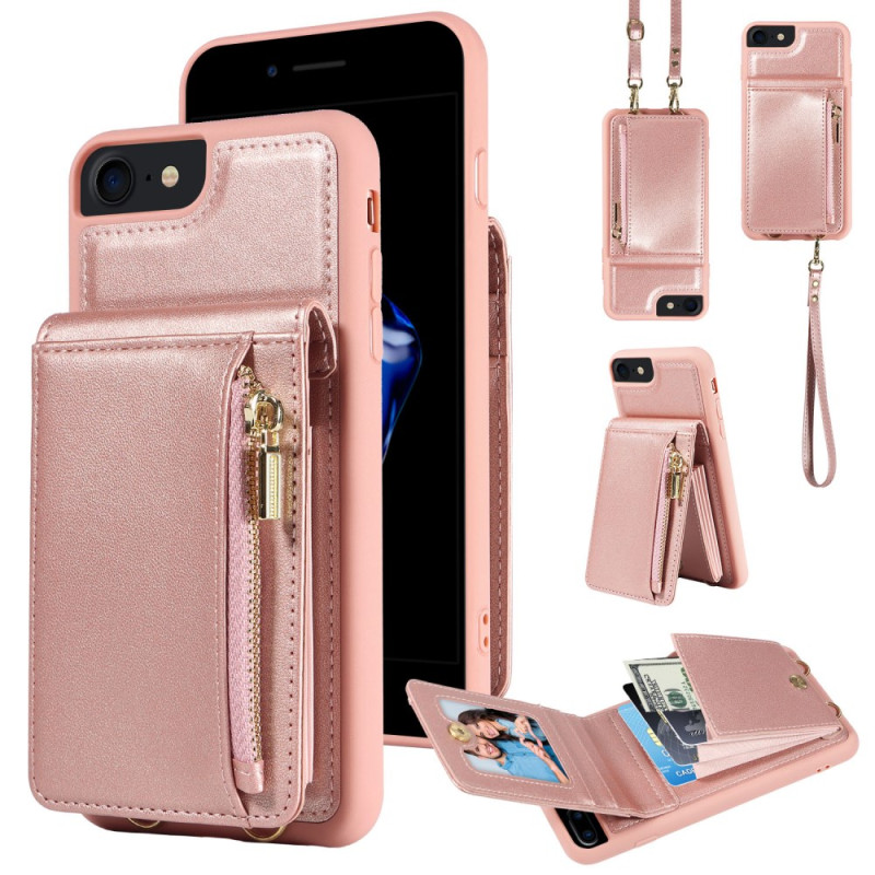 Hoesje iPhone SE 3 (2022) / SE 2 (2020) / 8 / 7 RFID-blokkering sleutelkoord en schouderriem