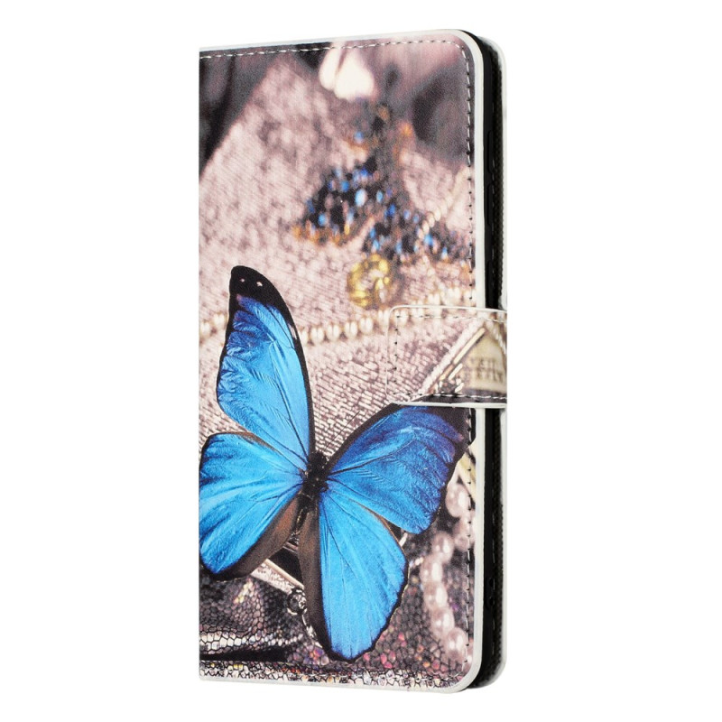 Samsung Galaxy Xcover 7 Blauw Vlinder Etui