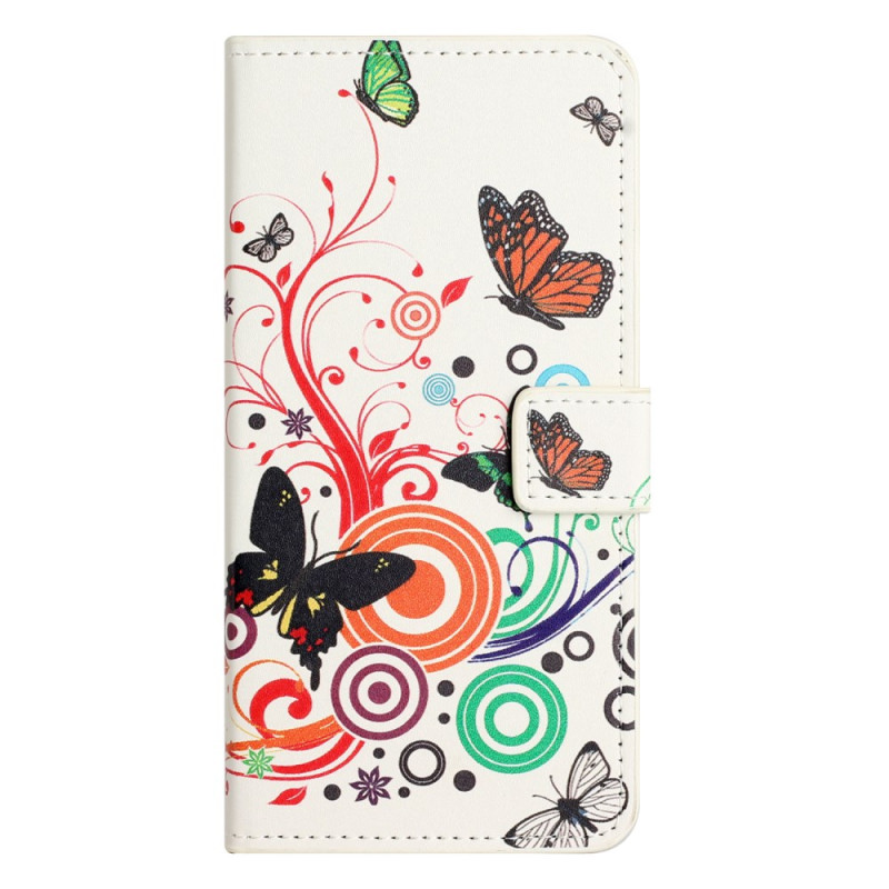 Xiaomi Redmi Note 13 4G hoesje Vlinders op witte achtergronden