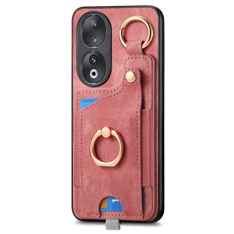 Honor 90 Retro hoesje met steunring en kaarthouder