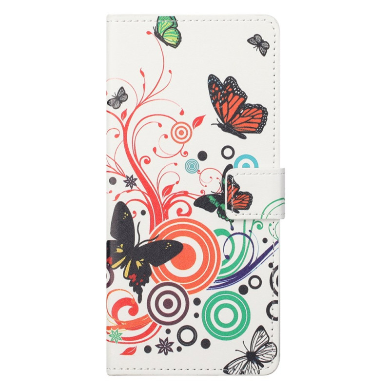 Xiaomi Redmi Note 13 5G Etui Vlinders op witte achtergrond