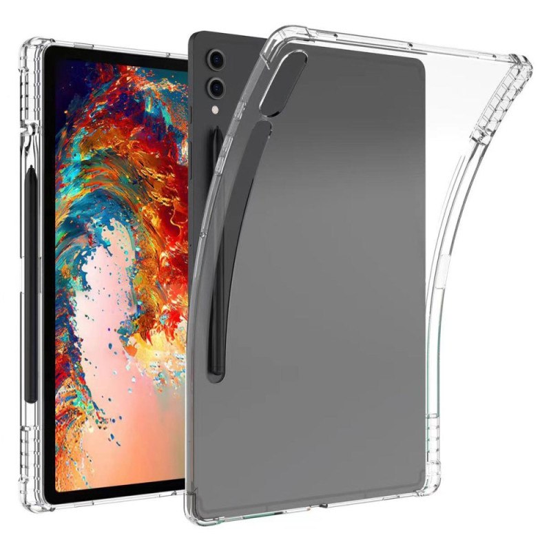 Samsung Galaxy Tab S9 Plus Transparant Hoesje met Verstevigde Hoeken en Stylushouder