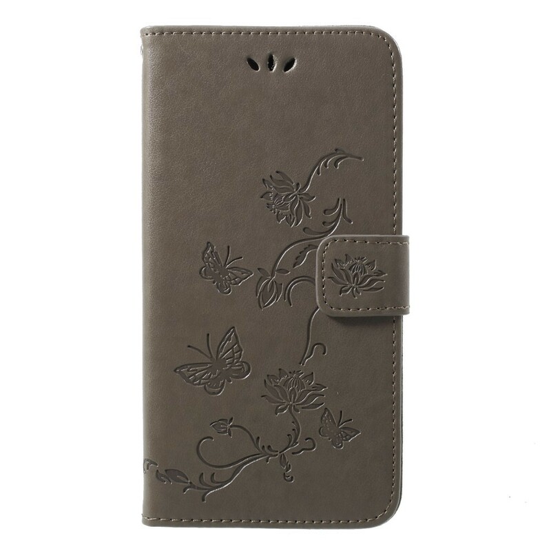 Hoesje Huawei P20 Pro Vlinders en bloemen met riem