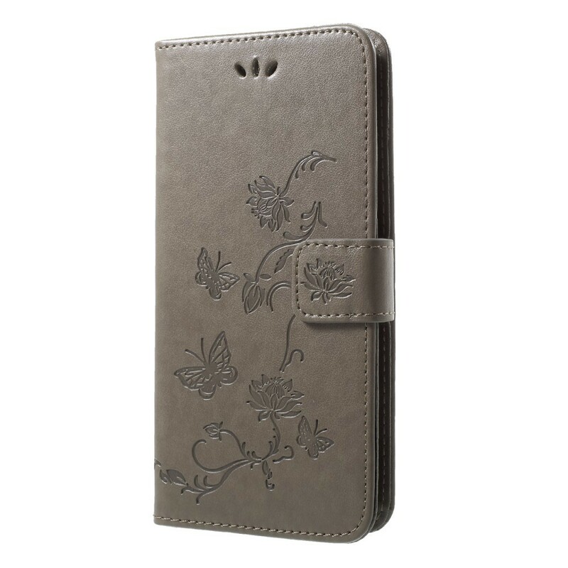 Hoesje Huawei P20 Pro Vlinders en bloemen met riem