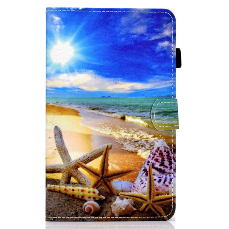 Samsung Galaxy Tab A11 / A9 Hemelsblauw en Strand hoesje