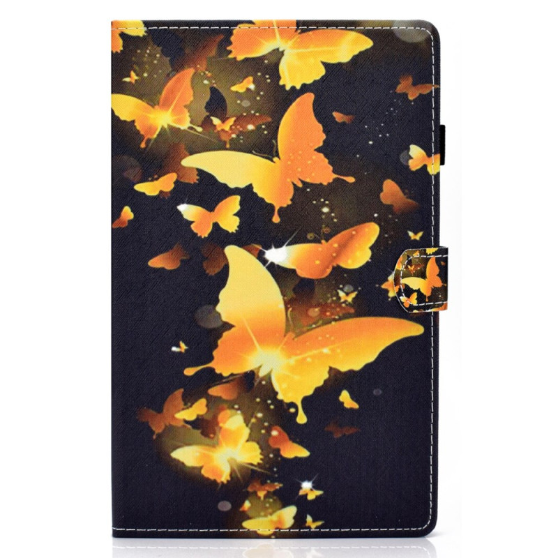 Samsung Galaxy Tab A9 Goud Vliegende Vlinders Etui