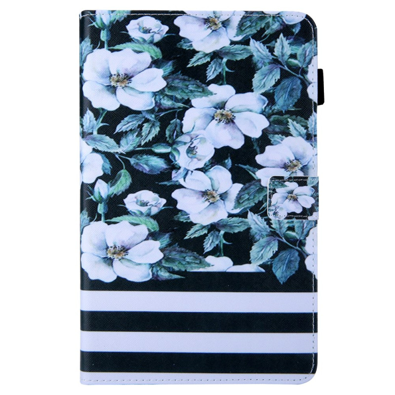 Samsung Galaxy Tab A11 Plus / A9 Plus Hoesje Bloemen en Strepen