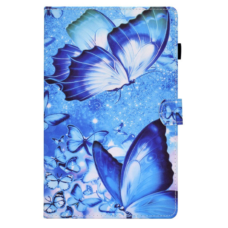 Samsung Galaxy Tab A9 Plus Hoesje Twee Blauwe Vlinders