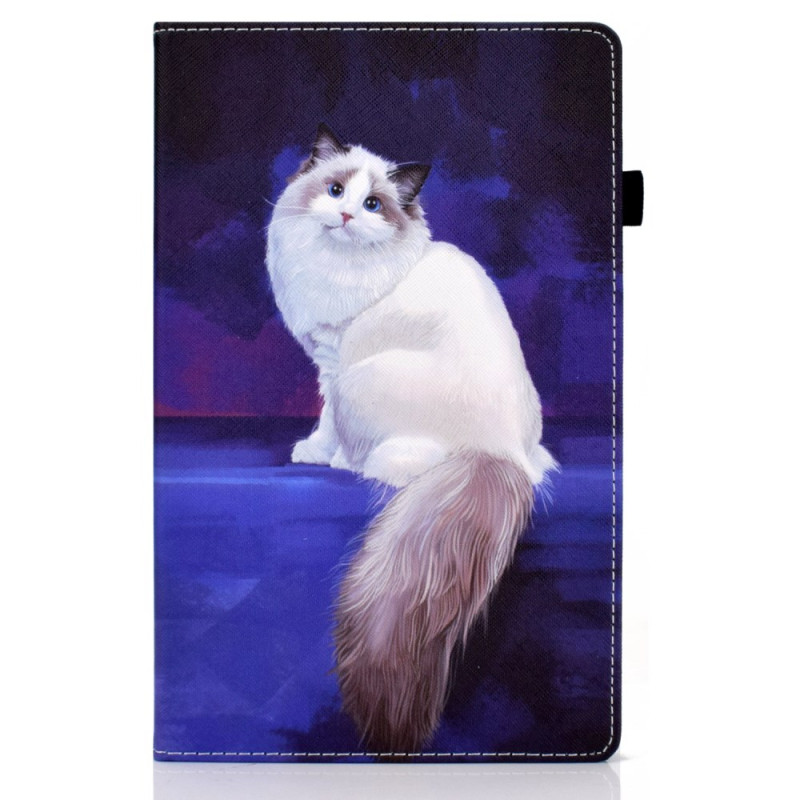 Samsung Galaxy Tab A9 Plus Hoesje Cat Wit
