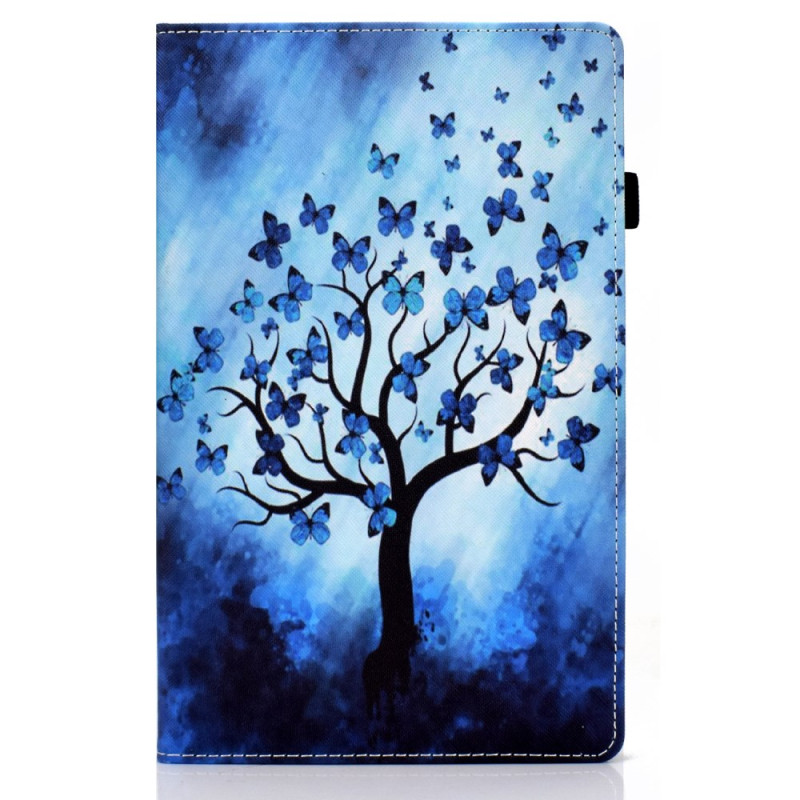 Samsung Galaxy Tab A11 Plus / A9 Plus Hoesje Blauwe Vlinders en Boom