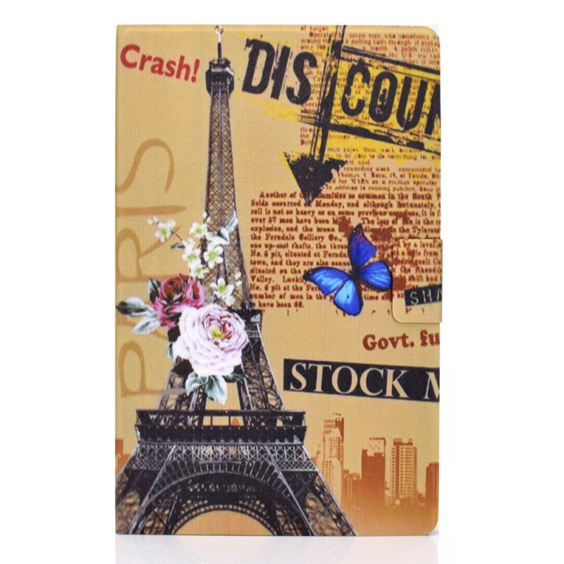 Samsung Galaxy Tab A11 Plus / A9 Plus Vintage Eiffeltoren Hoesje