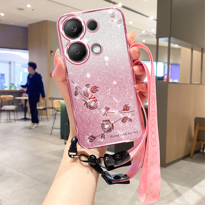 Xiaomi Redmi Note 13 5G hoesje Strass en Lanyard ontwerp KADEM