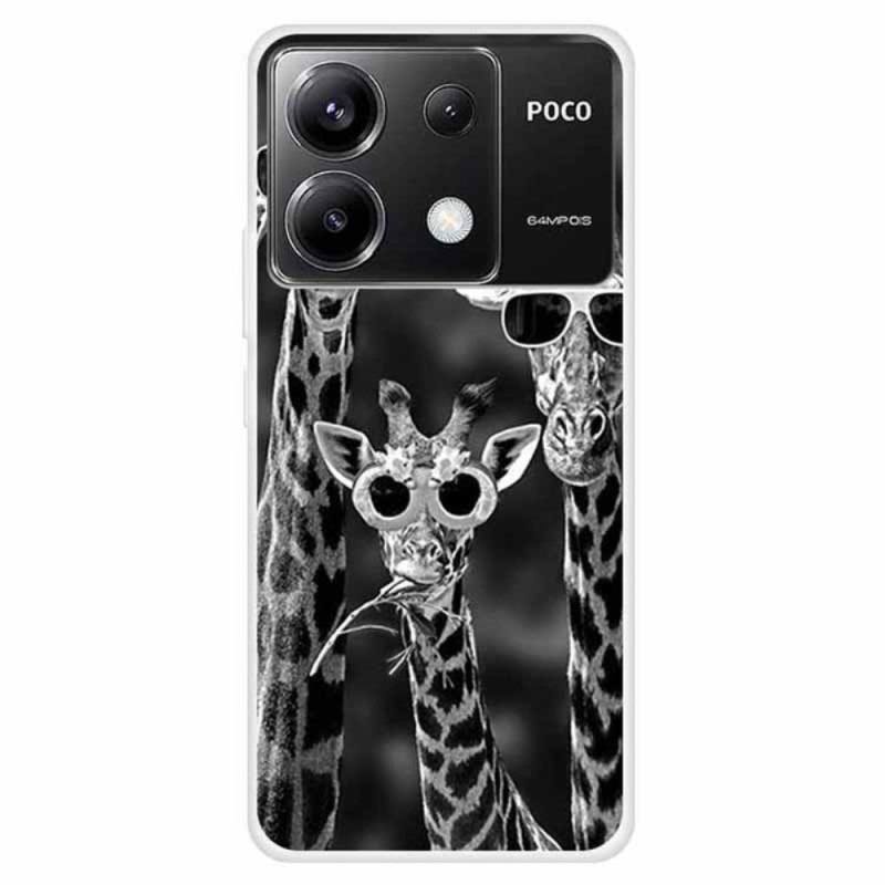 Xiaomi Redmi Note 13 Pro 5G / Poco X6 5G Hoesje Giraffen met Zonnebril