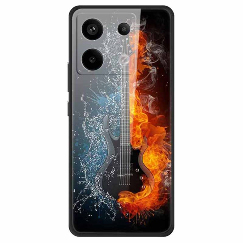 Xiaomi Redmi Note 13 Pro 5G / Poco X6 5G gehard glas gitaar behuizing Ice & Fire