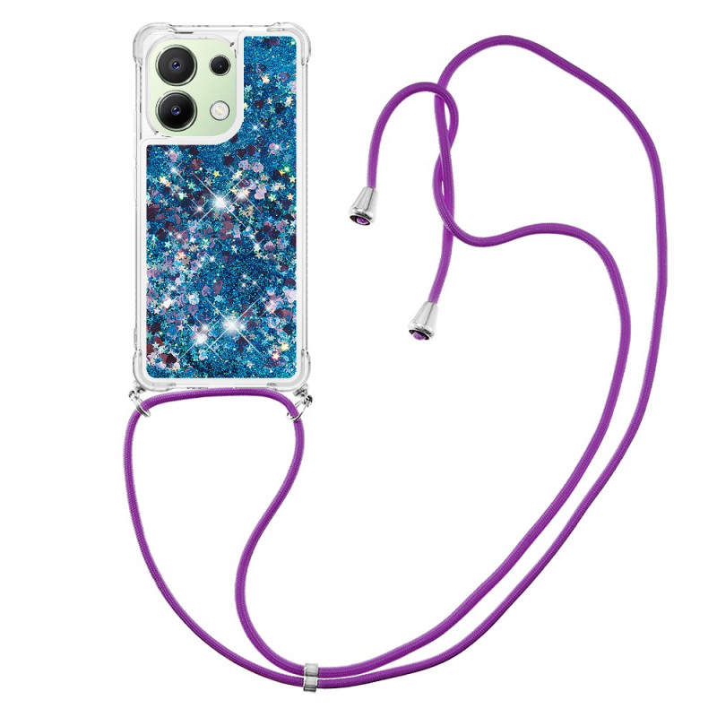 Xiaomi Redmi Note 13 4G glitter hoesje met koordje