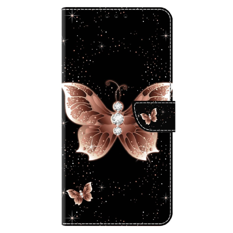 Hoesje Xiaomi Redmi Note 13 4G Roze Diamant Vlinders