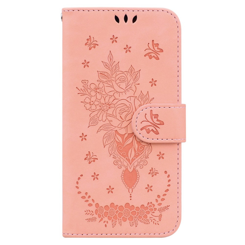 Realme 12 Pro / 12 Pro Plus Roze en Vlinder Band Case