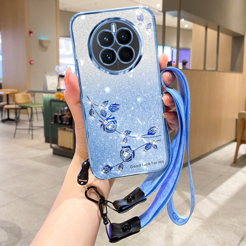 Coque Realme 12 Pro / 12 Pro Plus Fleurs et Srass à Lanière KADEM