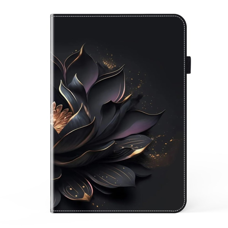 Samsung Galaxy Tab A8 hoesje (2022) / (2021) Zwart Bloem
