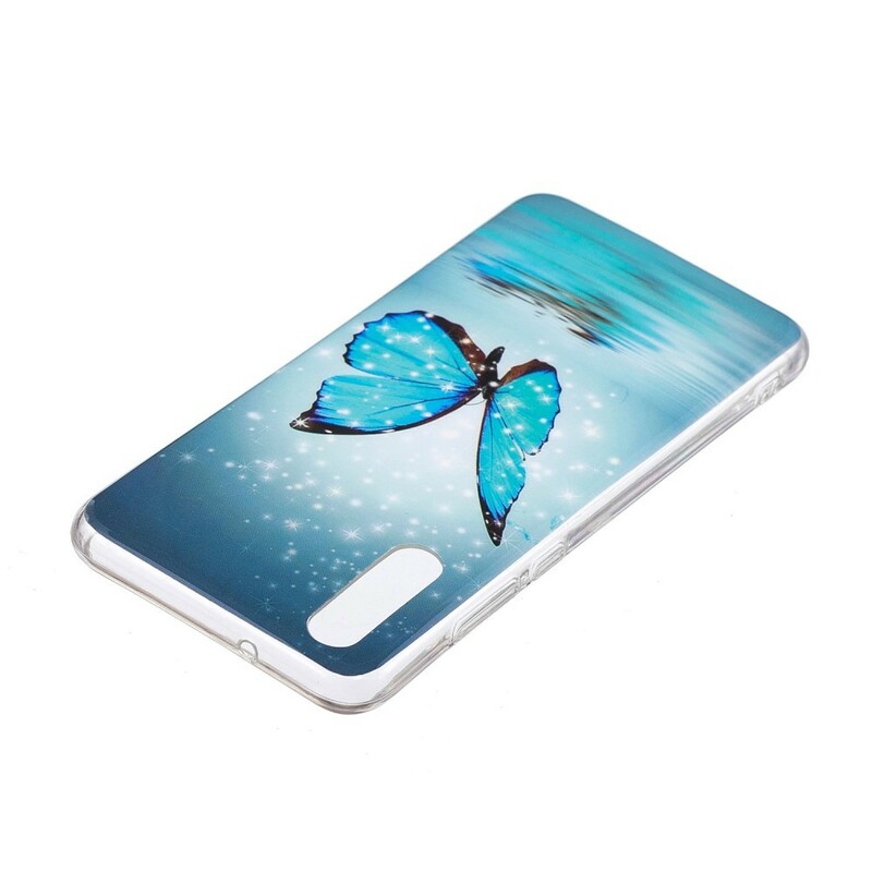 Huawei P20 Vlinder Hoesje Blauw Fluorescerende