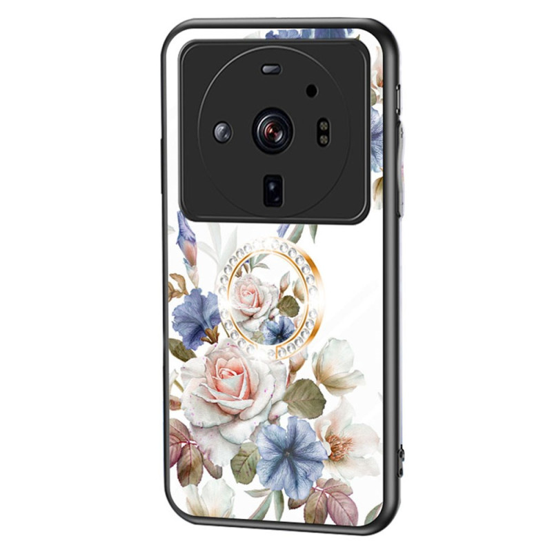 Xiaomi 12S Ultra Gehard Glas Behuizing Bloemen Draagring