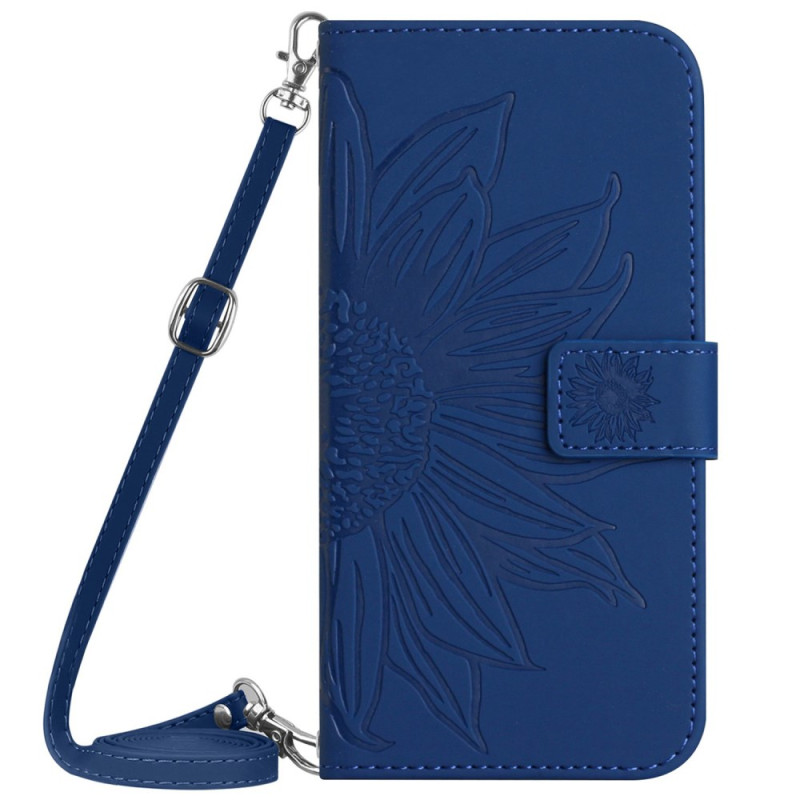 Honor 90 Smart etui met zonnebloemprint en schouderriem