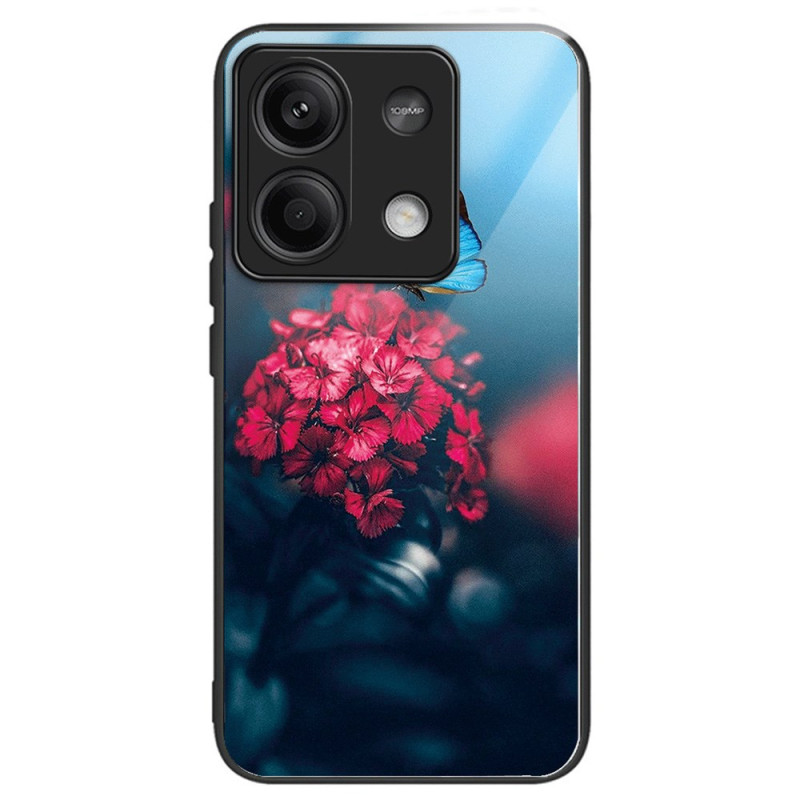 Xiaomi Redmi Note 13 5G Gehard glazen behuizing Bloemen en vlinders
