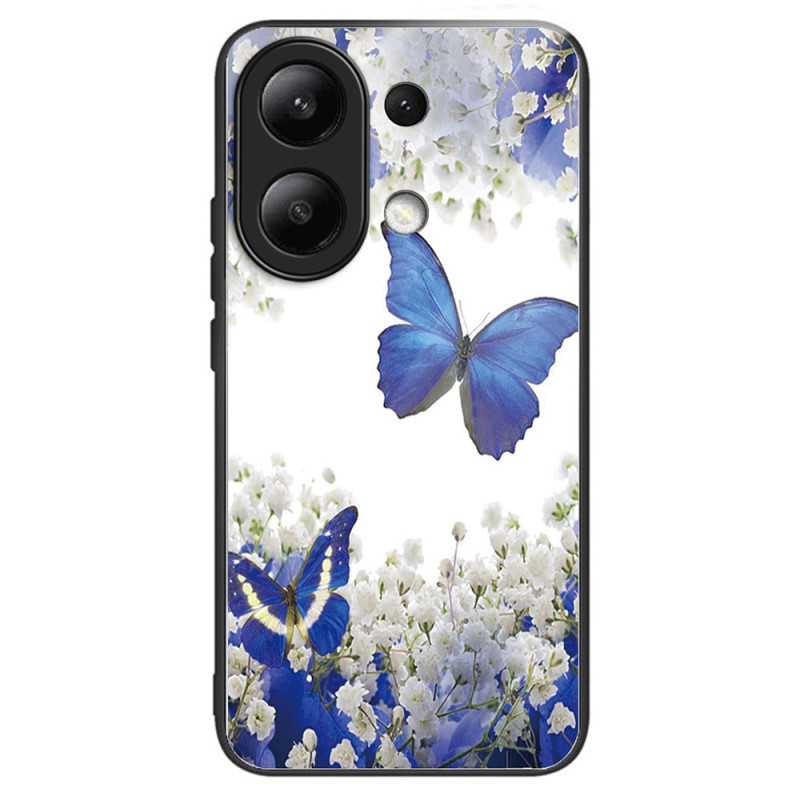Xiaomi Redmi Note 13 4G Geval van gehard glas Blauwe vlinders