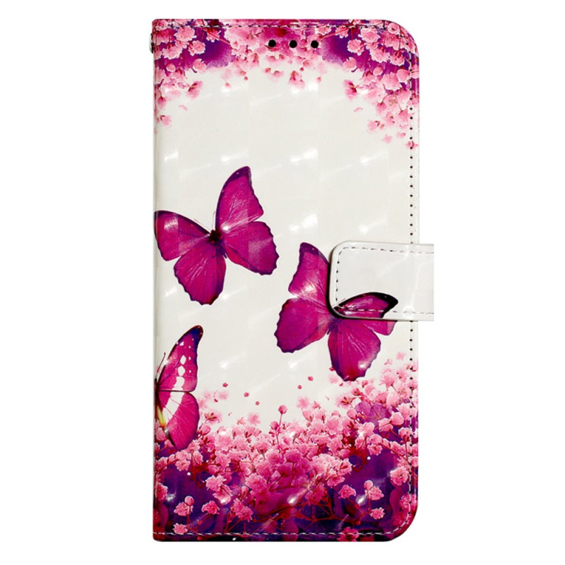Xiaomi Redmi Note 13 4G Roze Vlinders Band Case