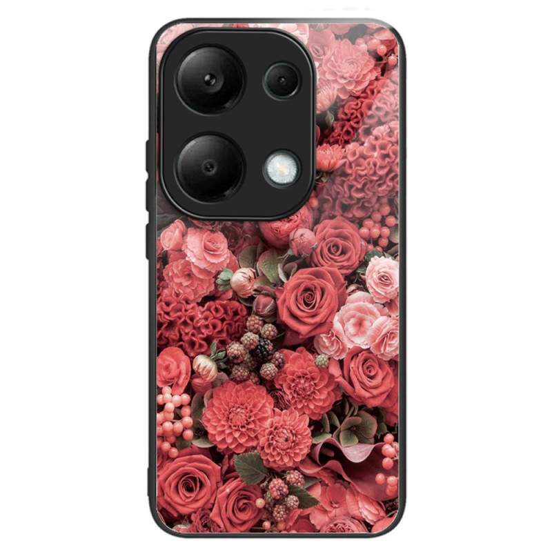 Xiaomi Redmi Note 13 Pro 4G / Poco M6 Pro 4G Hardcover Hoesje Rood met Roze Bloemen