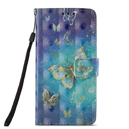 Hoesje Huawei P20 Lite gouden vlinders 3D