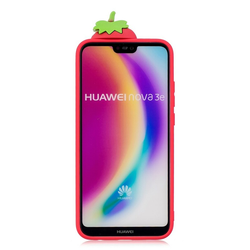 Huawei P20 Lite 3D Aardbei Cover