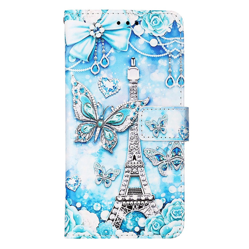 Oppo A79 5G Eiffeltoren en vlinders Strap Case